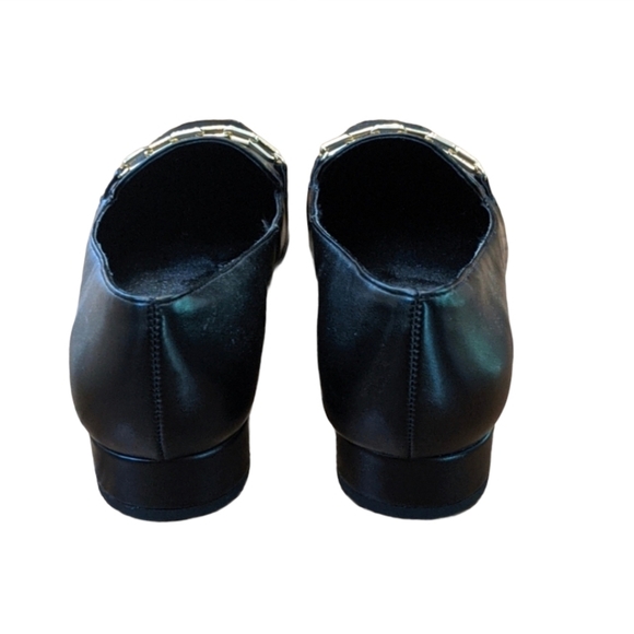 Express Square Toe Loafers 1" Heal Black Sz 7M - Picture 3 of 6